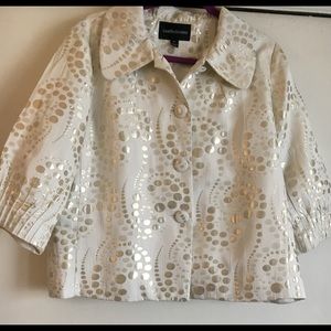 Embroidered White & Gold Jacket